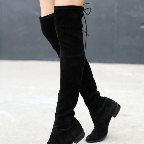 Stuart Weitzman black suede Lowland over-the-knee flat boots - size 7 - Picture 7 of 16